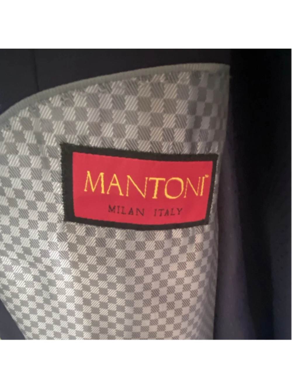 Mantoni Men’s Black Wool Suit Jacket Single-Breasted 2-Button Notch 48R